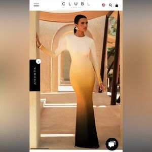 Club L London Gradient Maxi Dress in Cream and Black